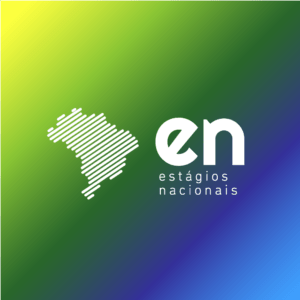 Hiperlink com a logo dos Estágios Nacionais, em que se lê “en - estágios nacionais”, que direciona para o edital de vagas dos estágios nacionais.