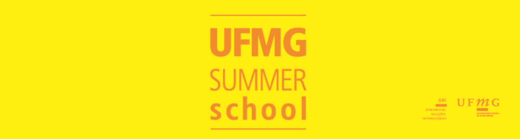 Fundo amarelo escrito UFMG Summer School